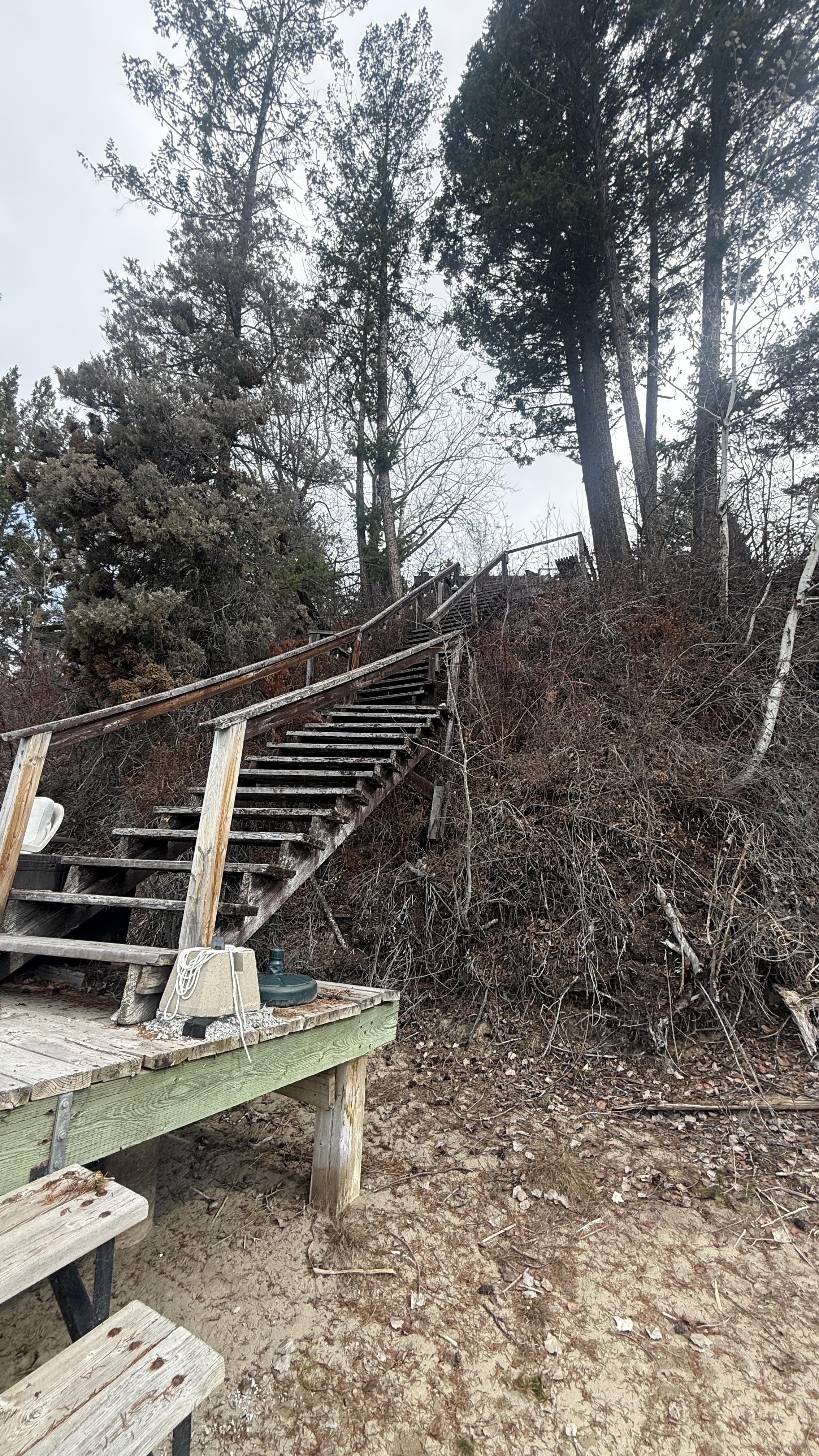 Before: existing site before lake stairs work