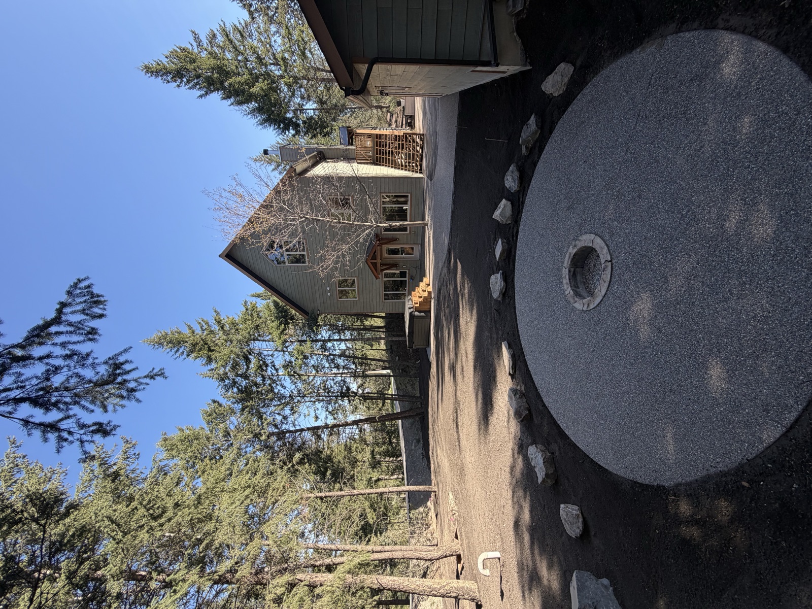 Decorative concrete patio and fire pit