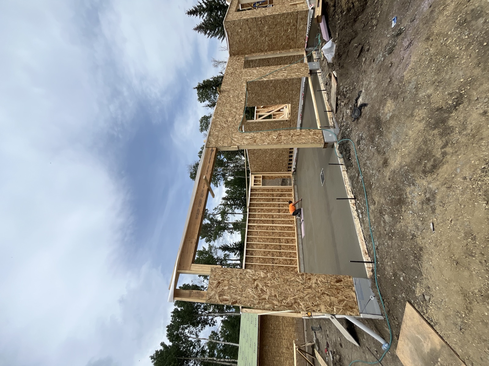 Foundation and framing in progress